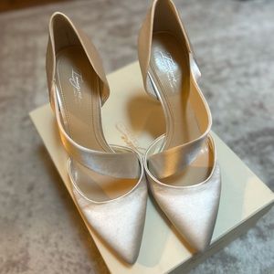 Vince Camuto Ivory Satin Heels